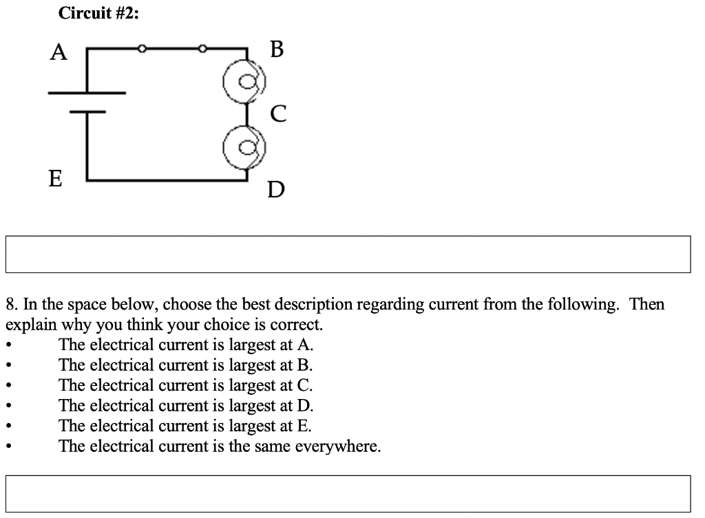 Solved Circuit #2: A B C E D 8. In The Space Below, Choose | Chegg.com