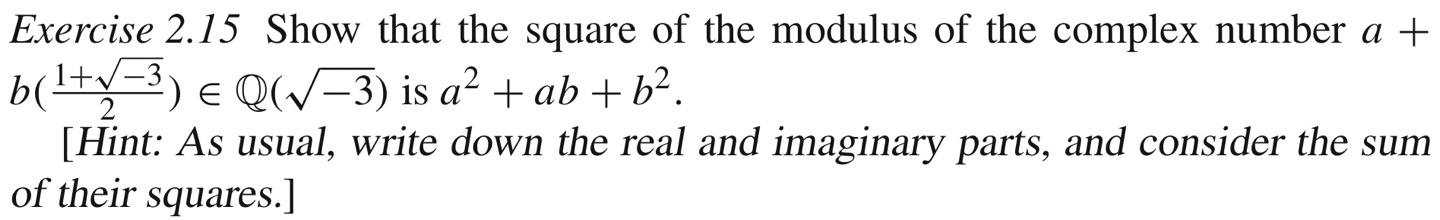 Solved Exercise 2.15 Show that the square of the modulus of | Chegg.com