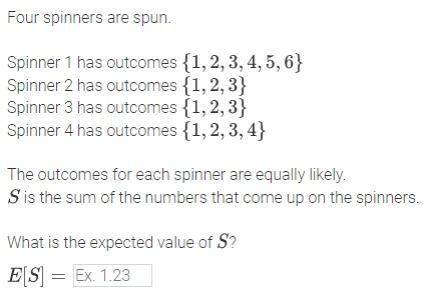 Solved Four spinners are spun. Spinner 1 has outcomes | Chegg.com