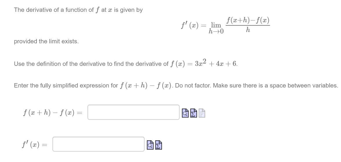 Solved The Derivative Of A Function Of F At X Is Given By Chegg Com