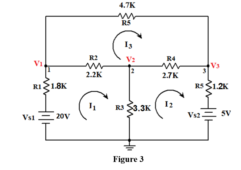 Solved b) For the circuit shown in figure 3, apply node | Chegg.com