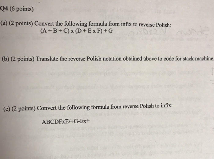 Solved Q4 (6 points) (a) (2 points) Convert the following | Chegg.com