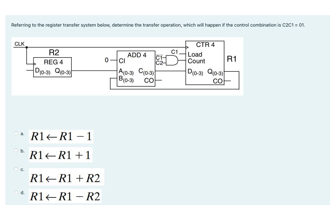 Solved Referring to the register transfer system below, | Chegg.com