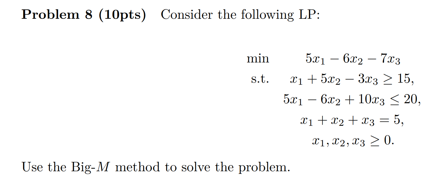 Solved Problem 8 (10pts) ﻿Consider the following | Chegg.com