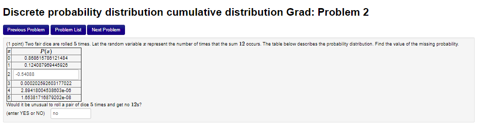 Solved Discrete probability distribution cumulative | Chegg.com