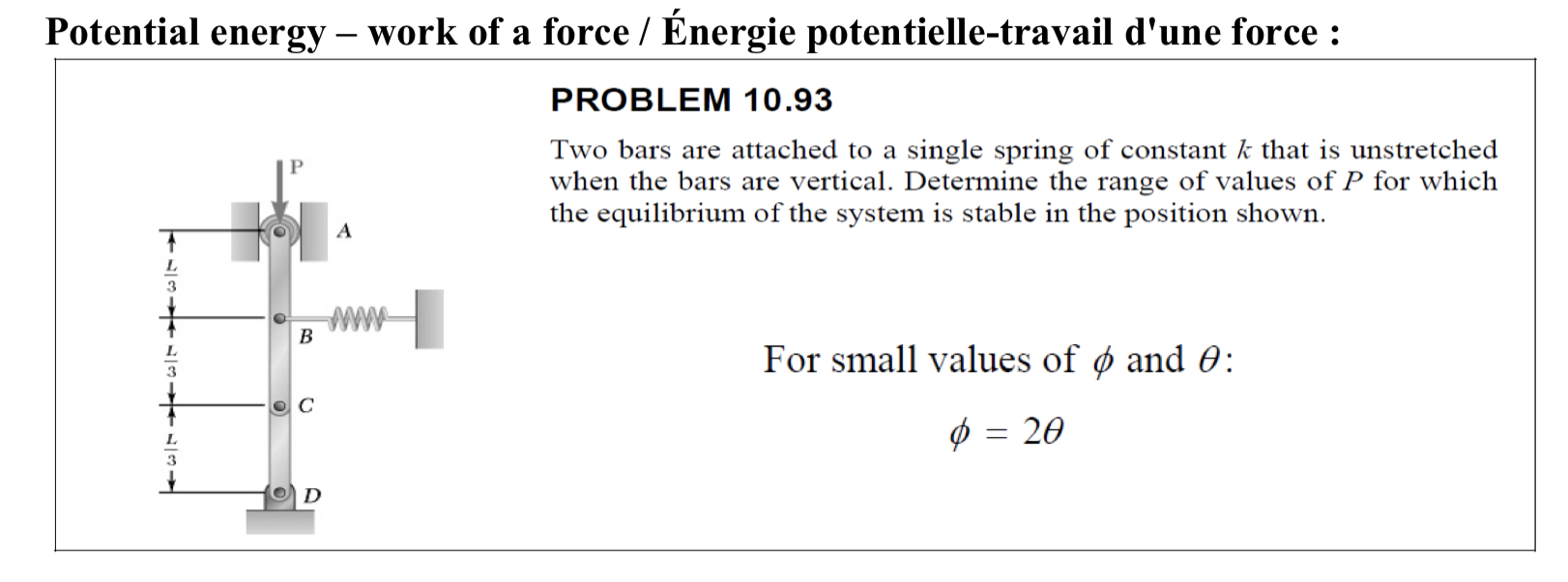 Solved Potential energy – work of a force / Énergie | Chegg.com
