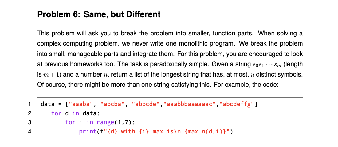 Problem 6#input string and positive integer | Chegg.com