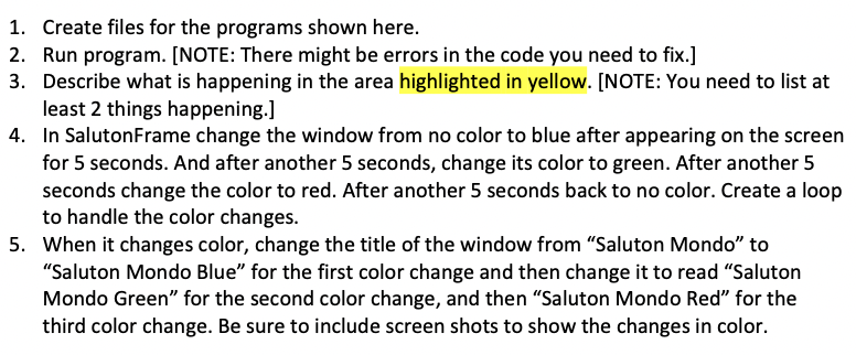 Solved 1. Create files for the programs shown here. 2. Run | Chegg.com