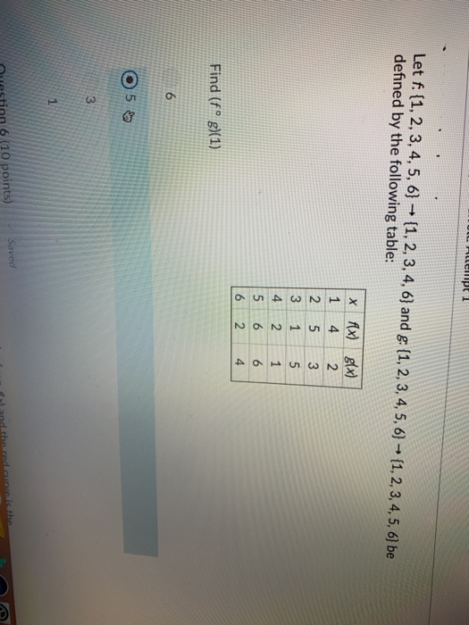 Solved Let f (1, 2, 3, 4, 5, 6 1, 2, 3, 4, 6] and g (1.2,3, | Chegg.com