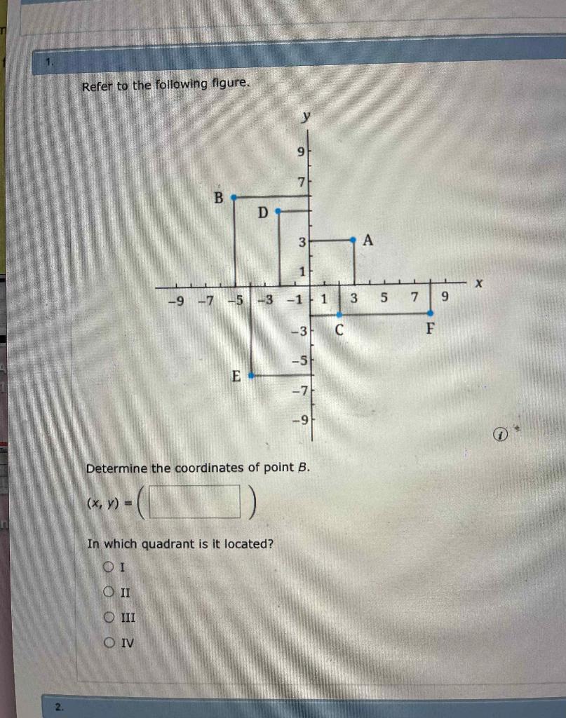 Solved 2. Refer To The Following Figure. 7 B D 3 1 -9-7-5-3 | Chegg.com