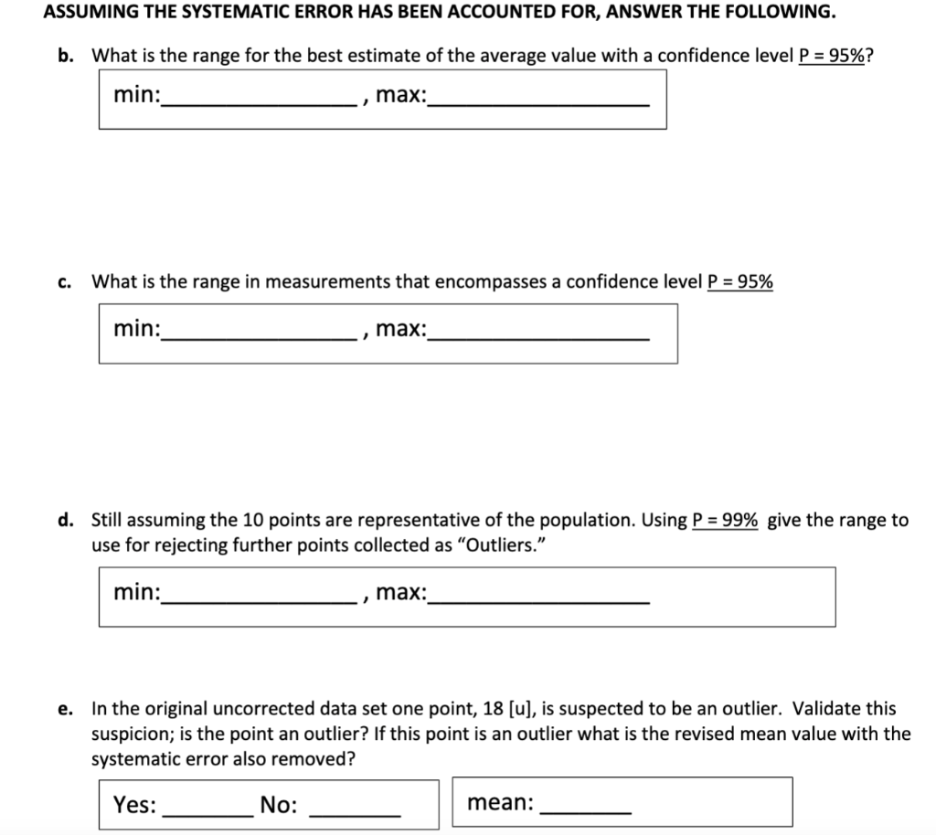 Solved 10 Points Collected From A Measurement System Chegg