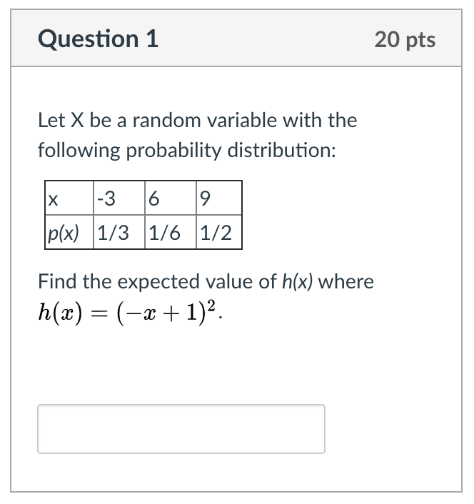 Solved Question 1 20 Pts Let X Be A Random Variable With The 0328