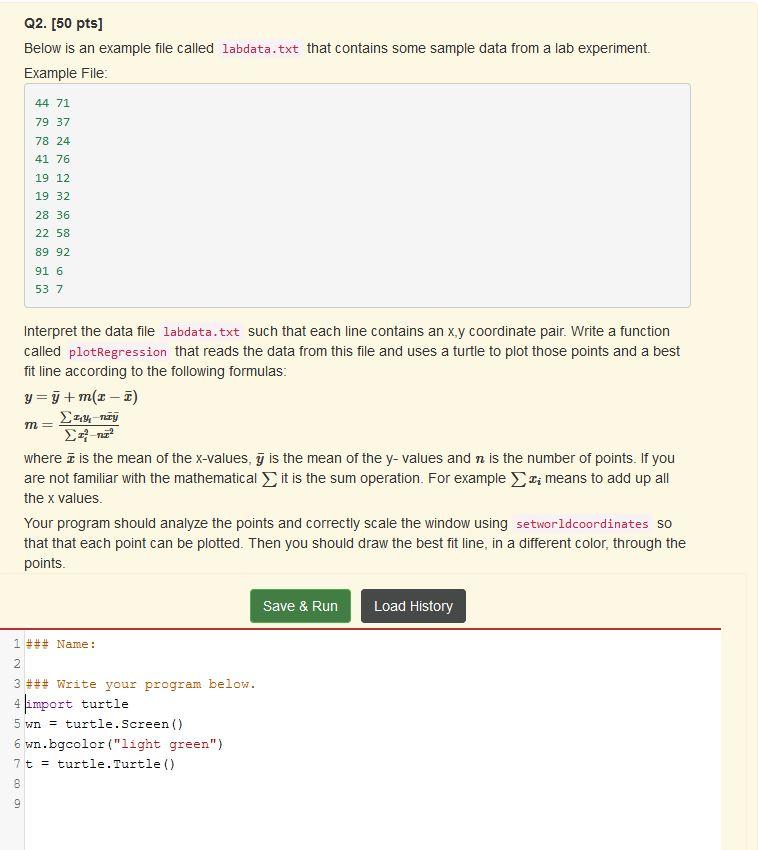 Python Please. Below is an example file called | Chegg.com