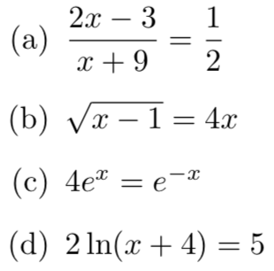 Solved Solve the following equations. Round your answers to | Chegg.com