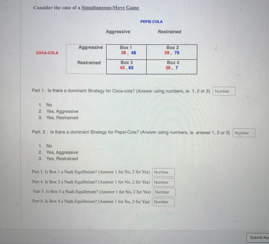 Solved Consider the case of a Simultaneous-Move Game PEPSI | Chegg.com