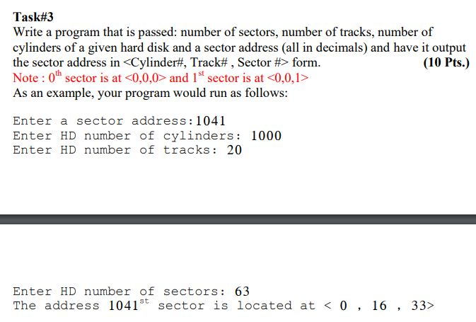 Solved Task#3 Write a program that is passed: number of | Chegg.com