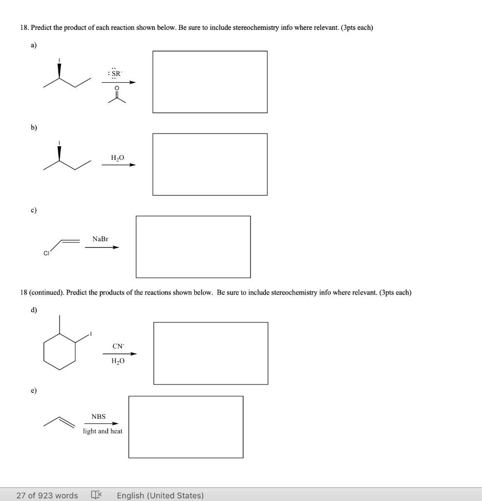 Solved 18. Predict the product of each reaction shown below. | Chegg.com