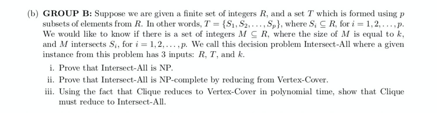 (b) GROUP B: Suppose We Are Given A Finite Set Of | Chegg.com