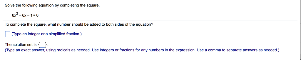 Solved Solve the following equation by completing the square | Chegg.com