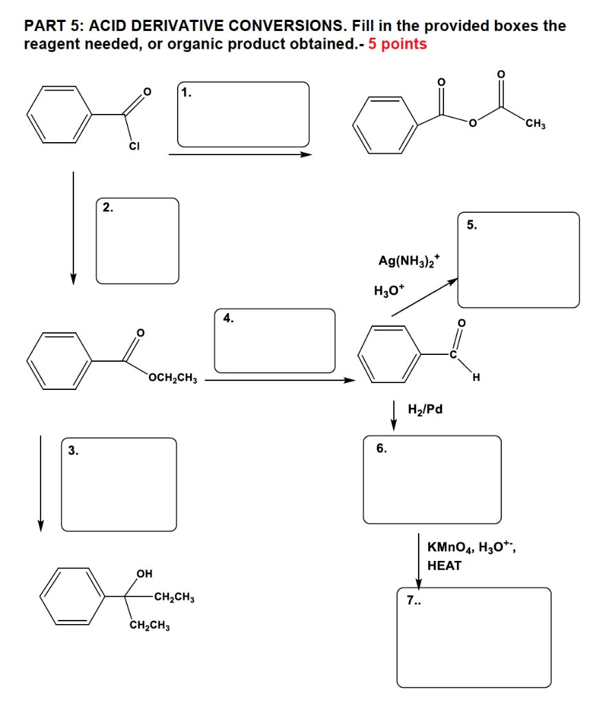 Solved PART 5: ACID DERIVATIVE CONVERSIONS. Fill in the | Chegg.com