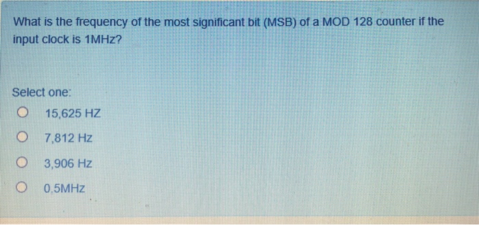Solved What is the frequency of the most significant bit | Chegg.com