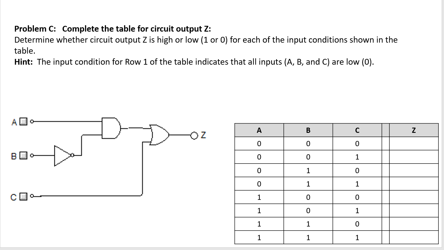 Solved Problem B: Determine whether output B is high or low | Chegg.com