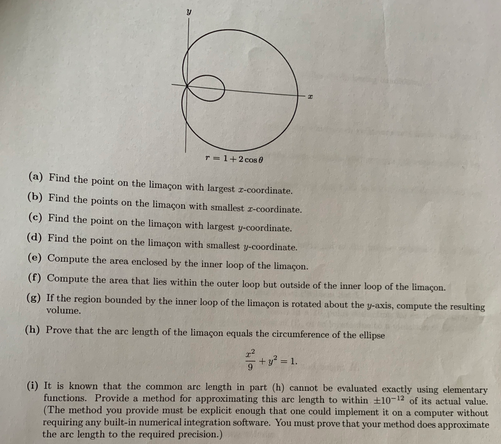 Solved 15. This problem concerns a limaçon, a curve whose | Chegg.com