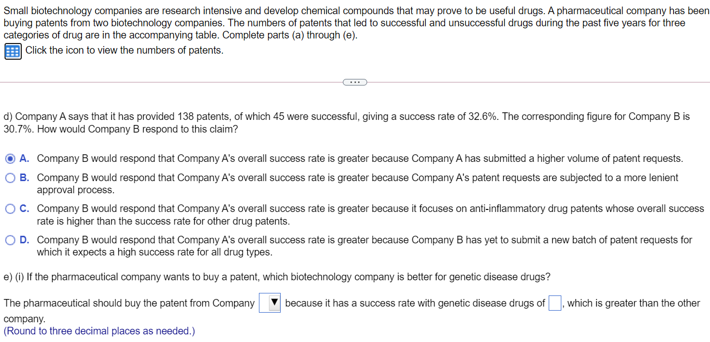 Solved Small Biotechnology Companies Are Research Intensive | Chegg.com