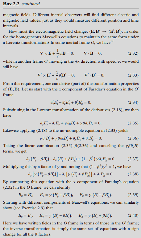 Solved Exercise 3.9 Lorentz transformation of the | Chegg.com
