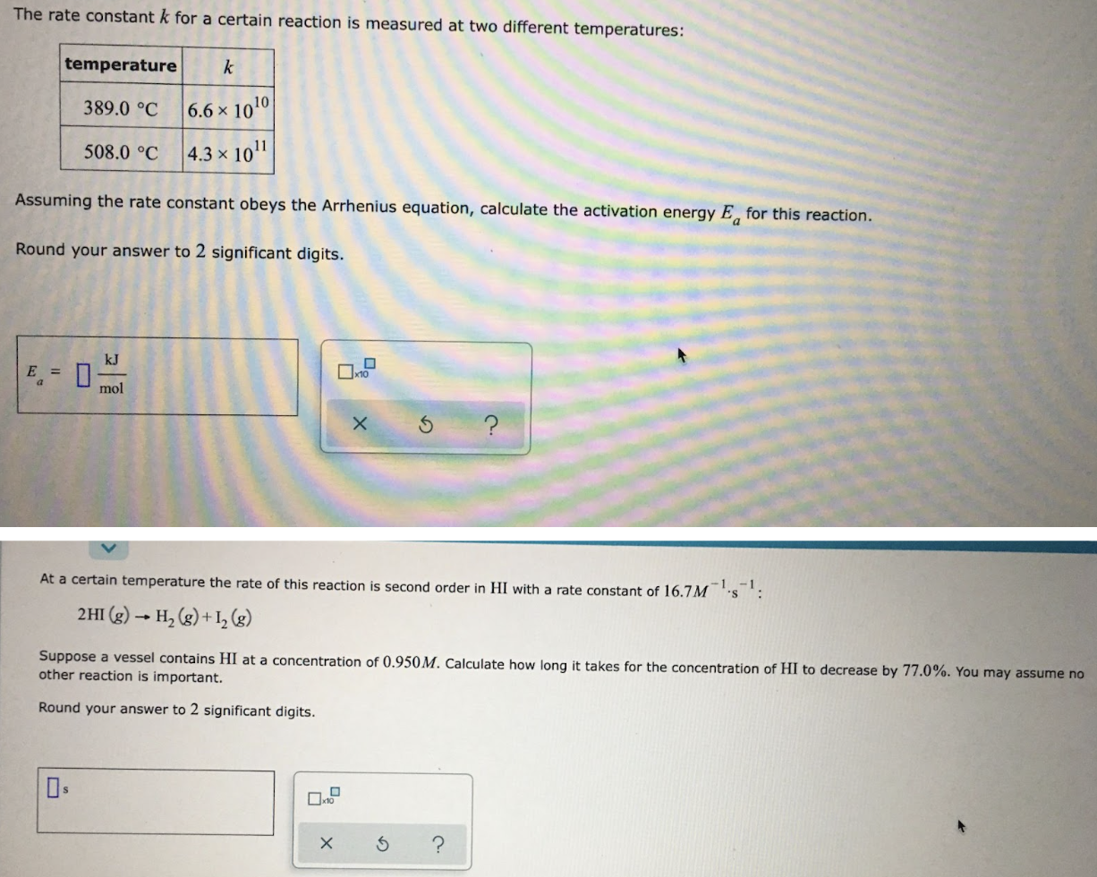 Solved The rate constant k for a certain reaction is | Chegg.com