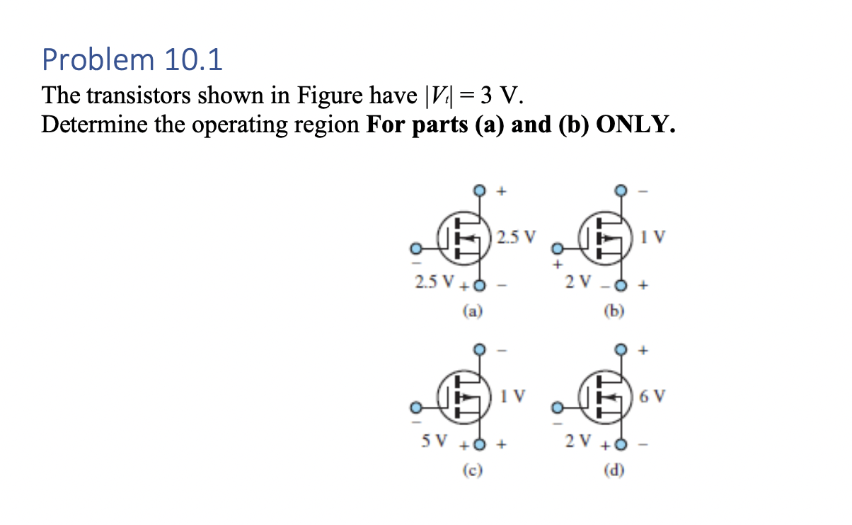 Solved Problem 10.1 The transistors shown in Figure have | Chegg.com
