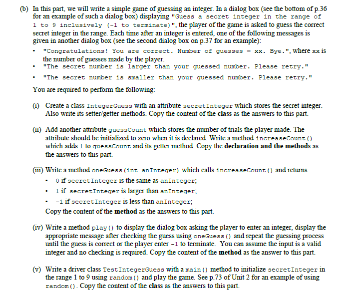 Solved Write the Java Program include (i) (ii) (iii) (iv) | Chegg.com
