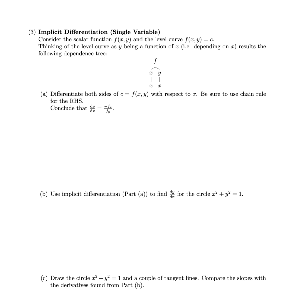 Solved 3) Implicit Differentiation (Single Variable) | Chegg.com