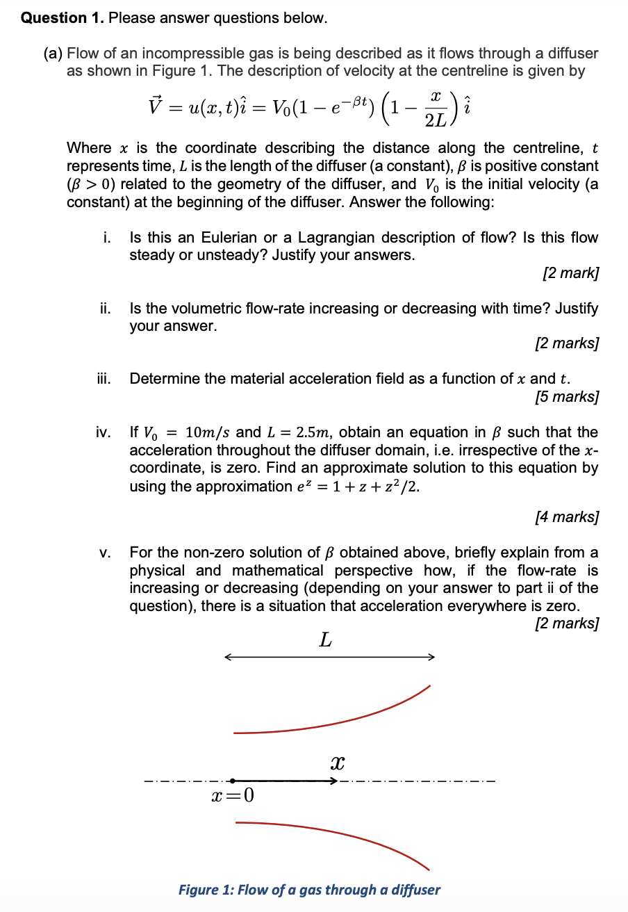 Solved Flow Of An Incompressible Gas Is Being Described A Chegg Com