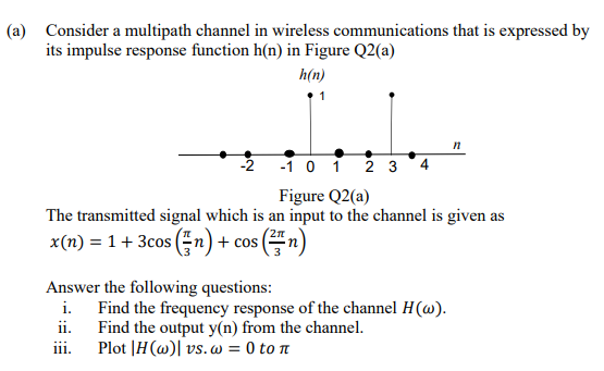 Solved (a) Consider a multipath channel in wireless | Chegg.com