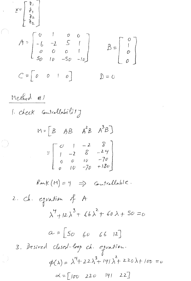 Controller Design By Using Method 1 Method 3 Chegg Com