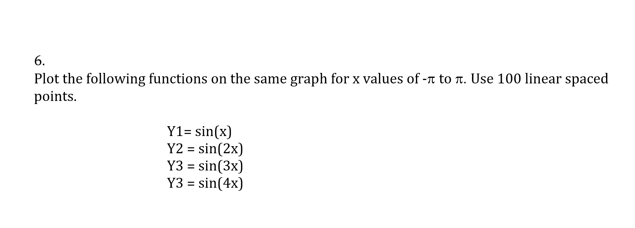 Solved 6. Plot the following functions on the same graph for | Chegg.com