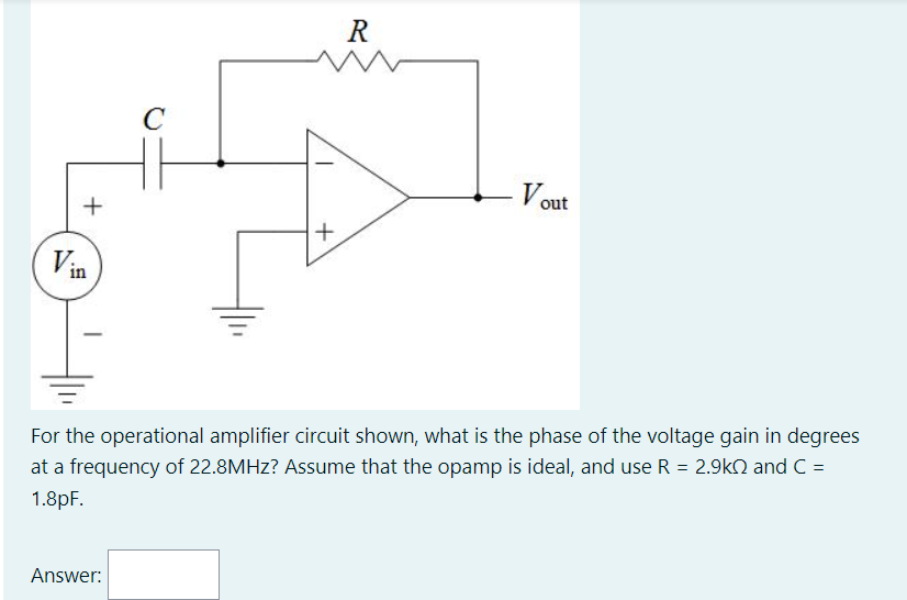 Solved For The Operational Amplifier Circuit Shown Wha 4368