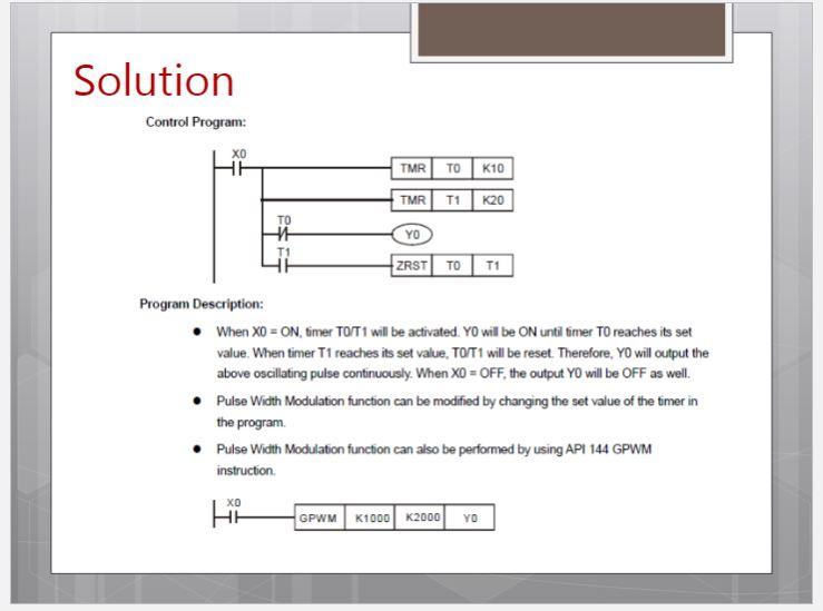 Solved Provide a control program and program description for | Chegg.com