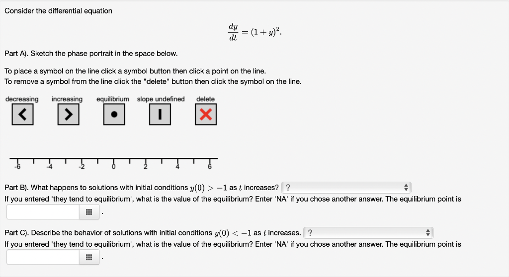 Solved Consider The Differential Equation Dtdy=(1+y)2. Part | Chegg.com