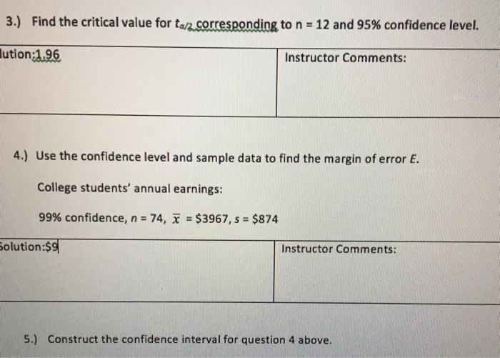 Solved Find the critical value for t_a/2 corresponding to n | Chegg.com
