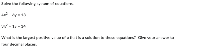 Solved Solve The Following System Of Equations. | Chegg.com