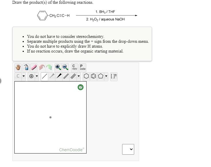 Solved Draw the product(s) of the following reactions. | Chegg.com