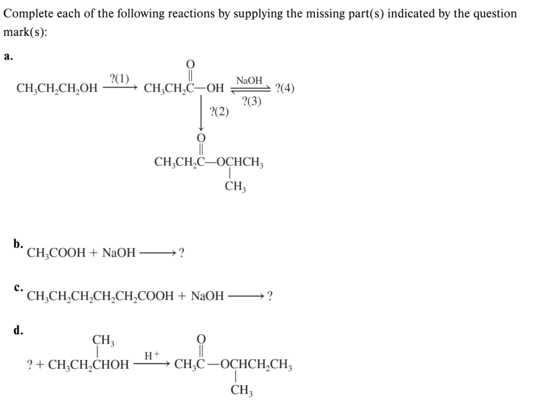 Solved Complete each of the following reactions by supplying | Chegg.com