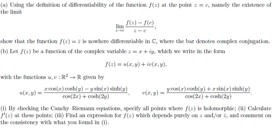 Solved A Using The Definition Of Differentiability Of The