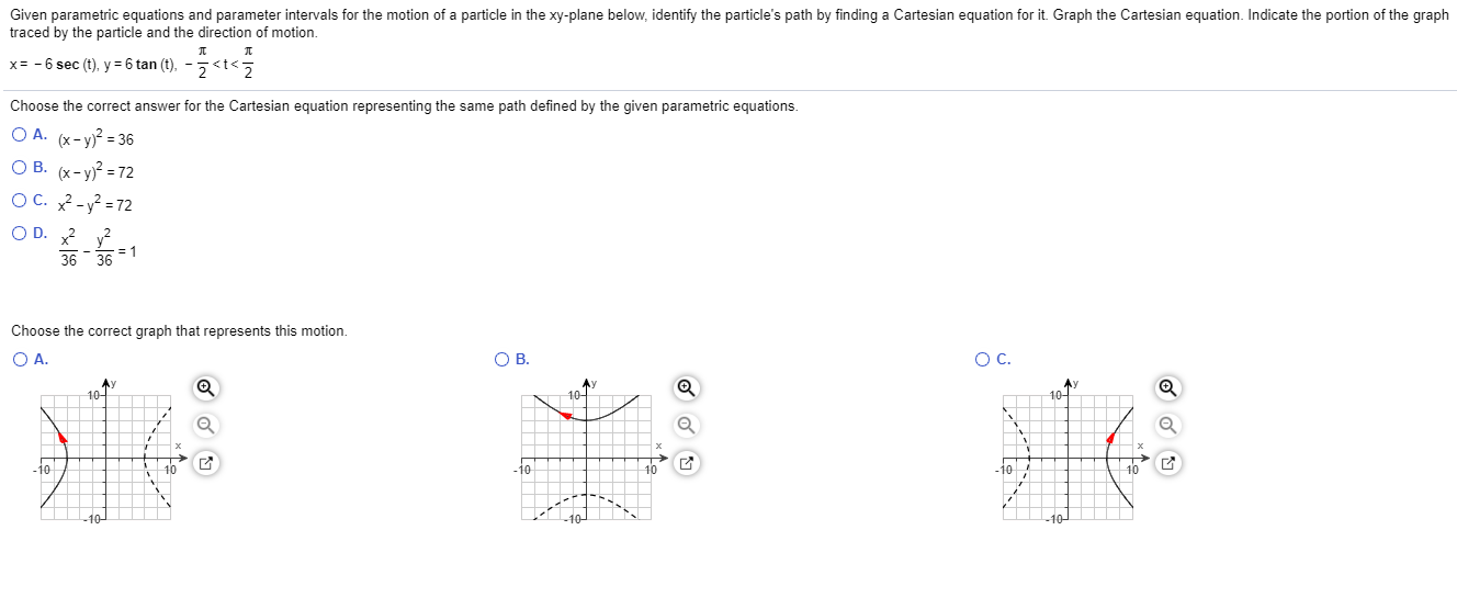 Solved Given parametric equations and parameter intervals | Chegg.com