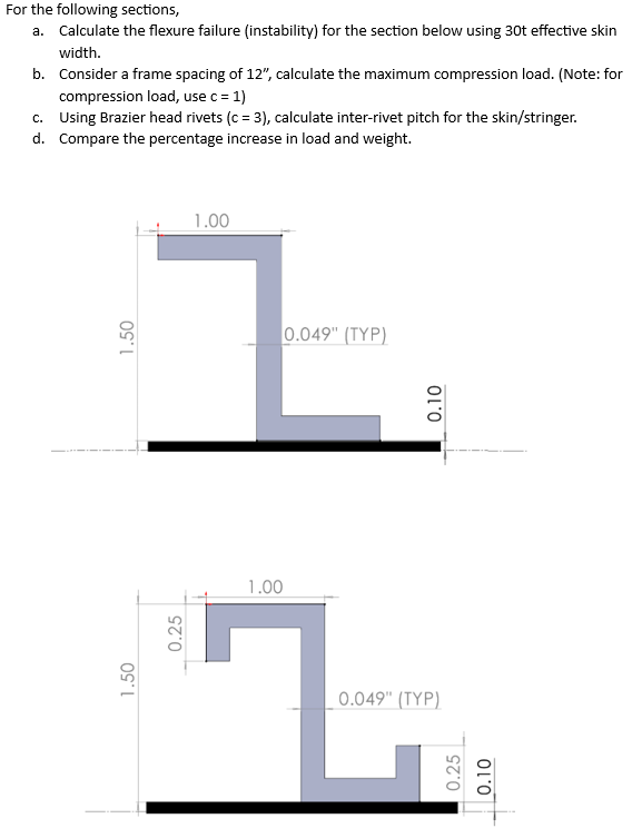 Solved For the following sections, a. Calculate the flexure | Chegg.com