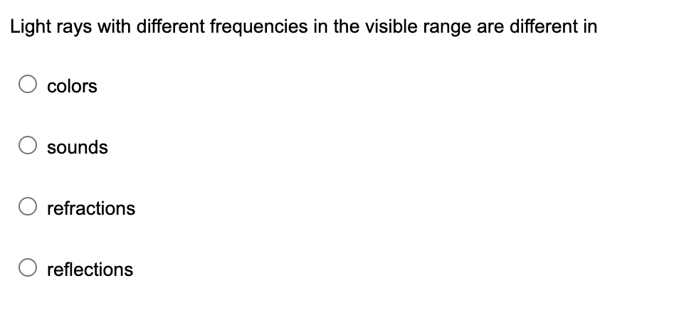 different visible light frequencies produce different