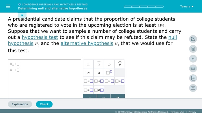 Solved O CONFIDENCE INTERVALS AND HYPOTHESIS TESTING Tamara | Chegg.com
