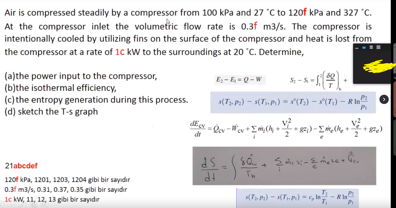 Air Is Compressed Steadily By A Compressor From 100 Chegg Com